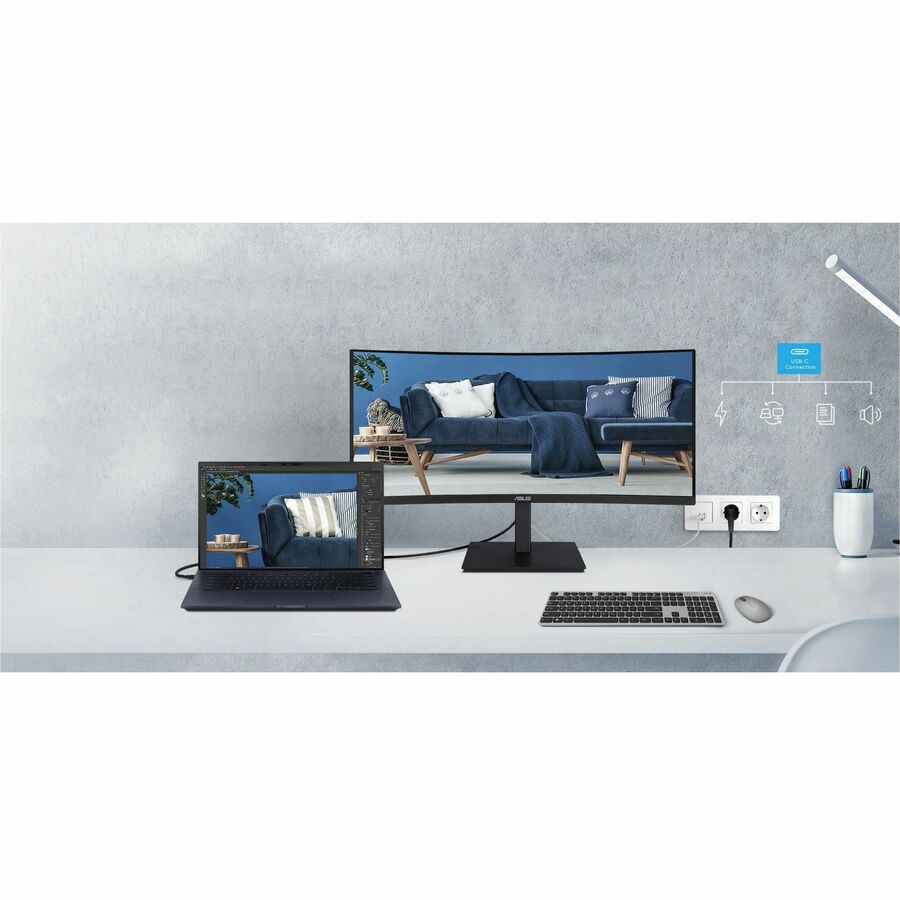 Asus VA34VCPSR 34" Class UW-QHD Curved Screen LED Monitor - 21:9 - Black | SKU AS-VA34VSR