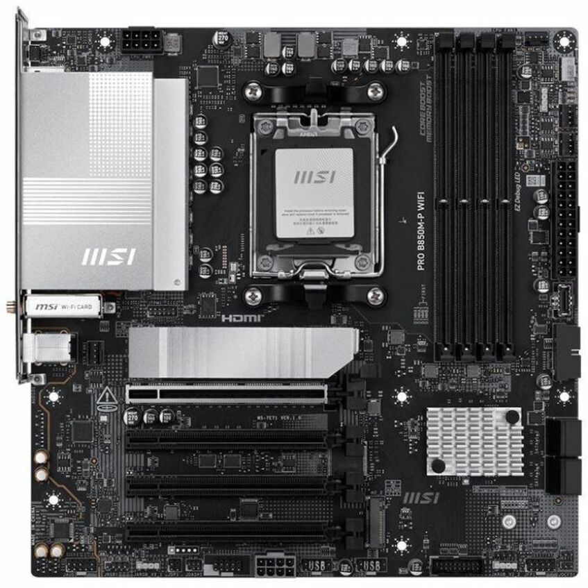 MSI B850M-P WIFI Gaming Desktop Motherboard - AMD B850 Chipset - Socket AM5 - Micro ATX | SKU MB-B85MPWI