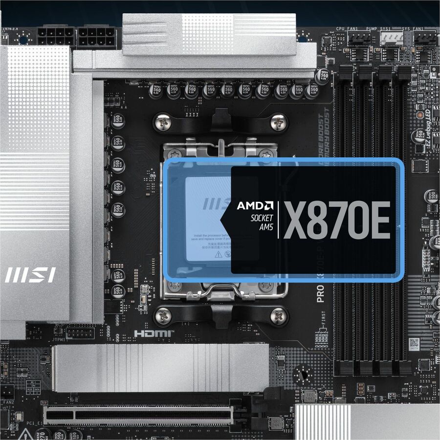 MSI PRO X870E-P WIFI Gaming Desktop Motherboard - AMD X870E Chipset - Socket AM5 - ATX | SKU MB-PX87EPW