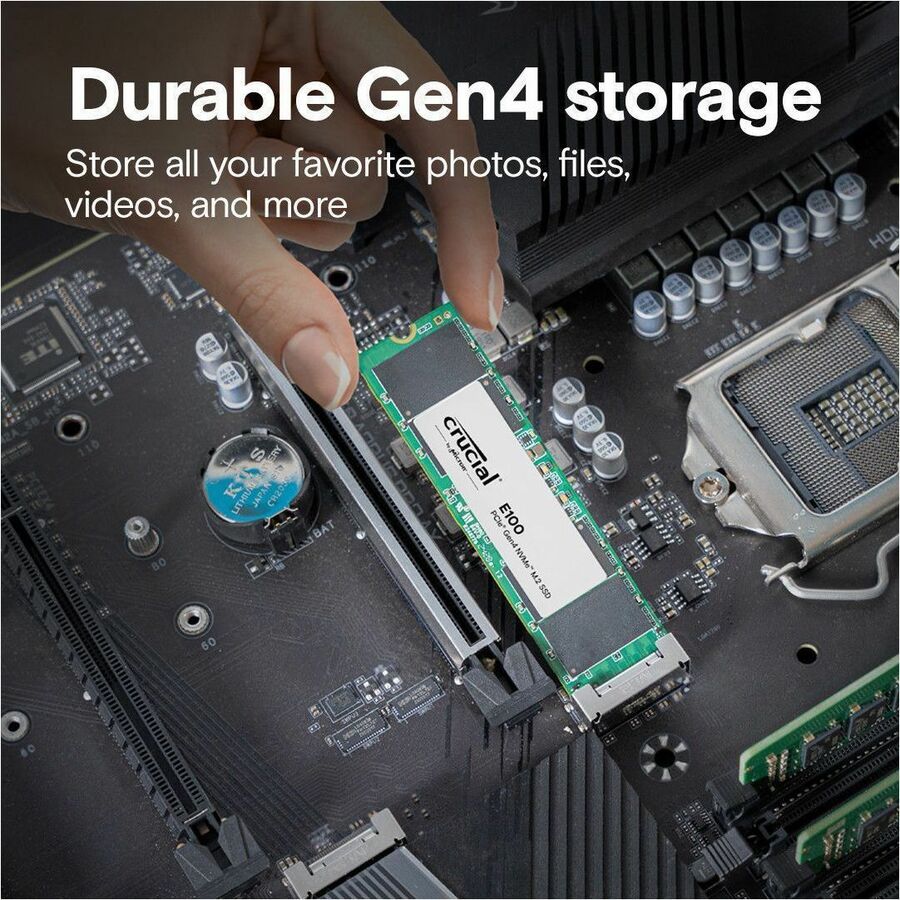 Crucial E100 2 TB Solid State Drive - M.2 2280 Internal - PCI Express NVMe (PCI Express NVMe 4.0 x4) | SKU 2000E100S8