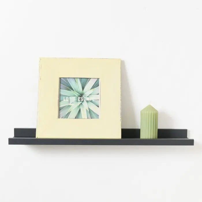 Floating Shelf, Black, 600mm x 100mm x 40/20mm