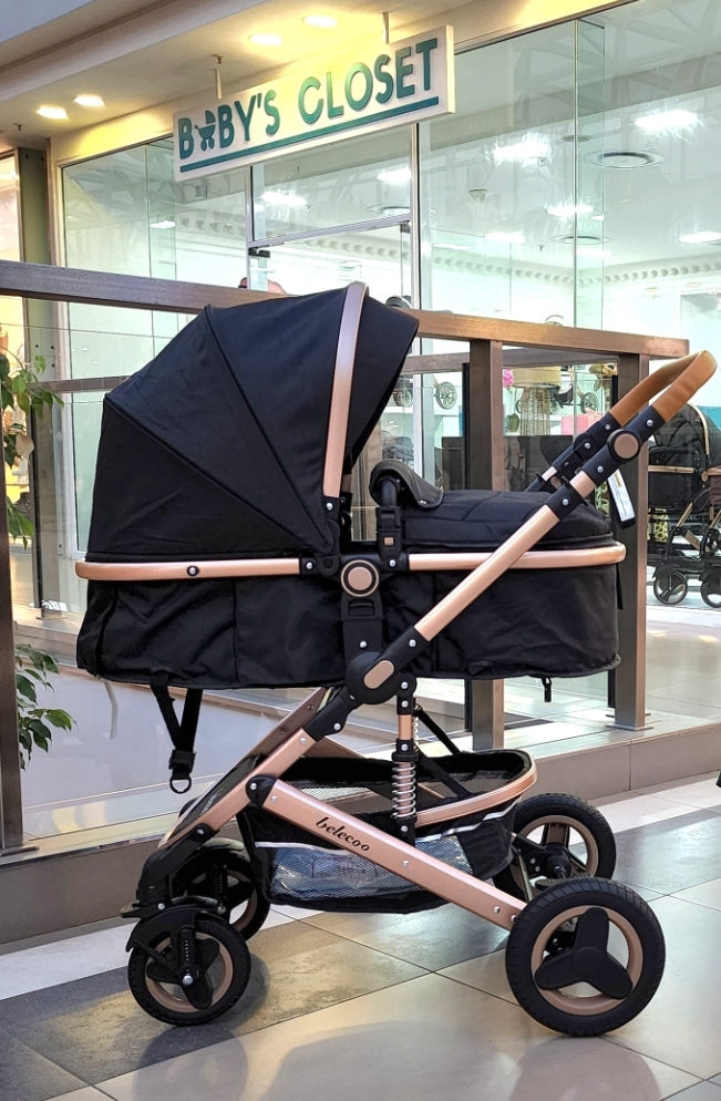 Emerald Baby Monaco Car Seat + 2 in 1 Belecoo Stroller (Black)