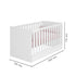 Trinity 2 in 1  Convertible Baby Cot to Bed - White with Mattress