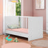 Trinity 2 in 1  Convertible Baby Cot to Bed - White with Mattress