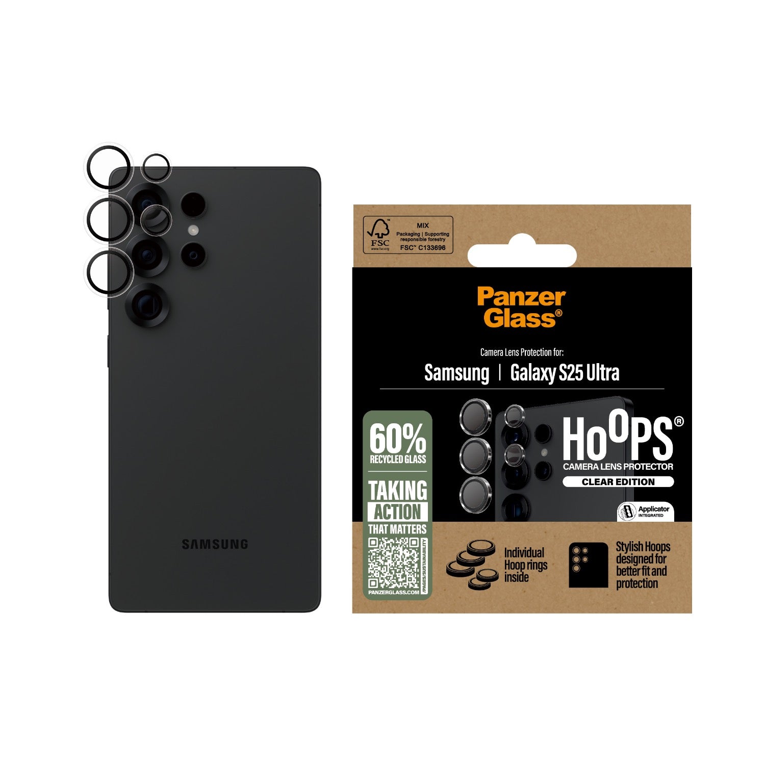PanzerGlass Hoops - Samsung Galaxy S25 Ultra - Black Border