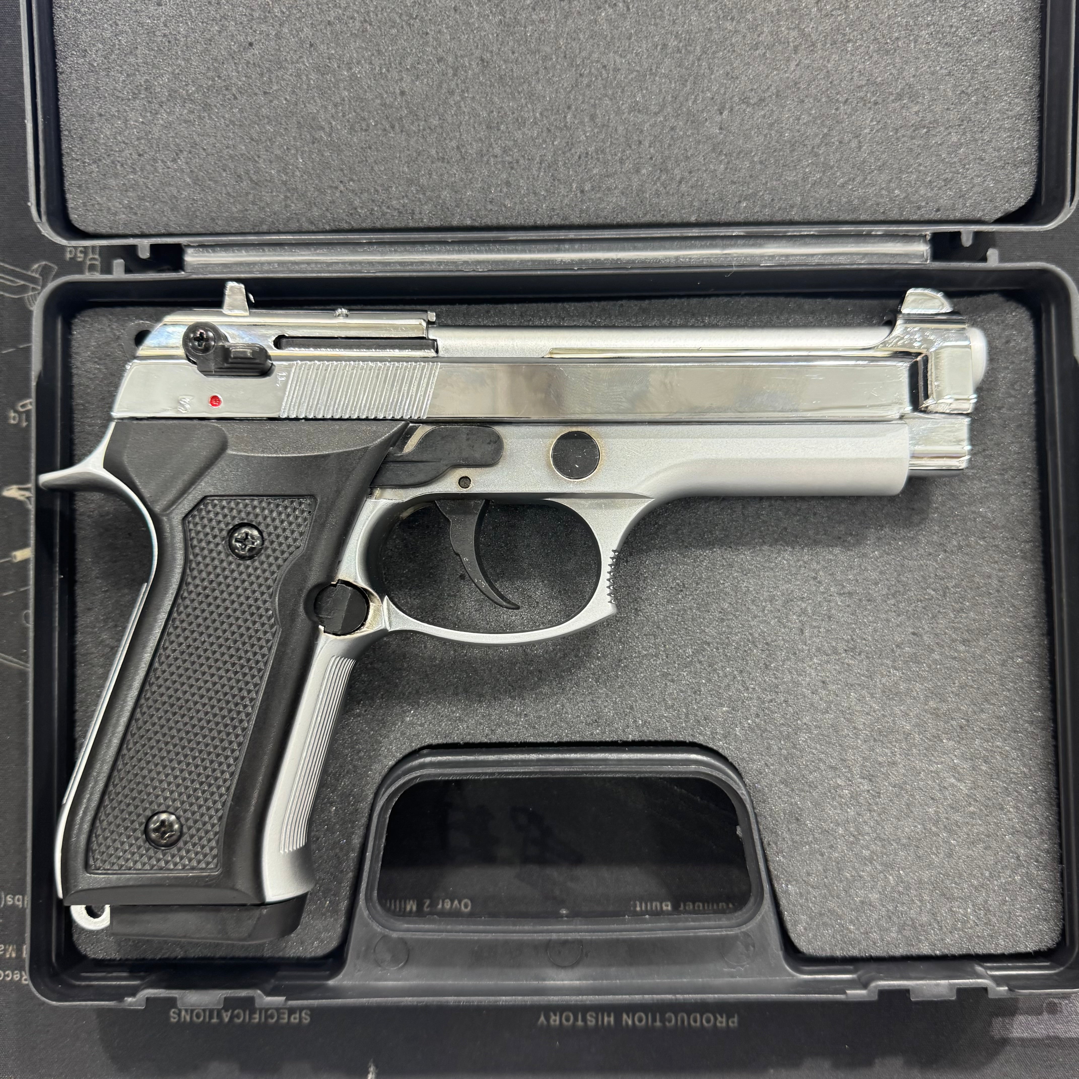 Blow F92 Mat Chrome|Shiny Chrome Blank/Pepper Gun (Semi Auto|15+1|9mm PAK)