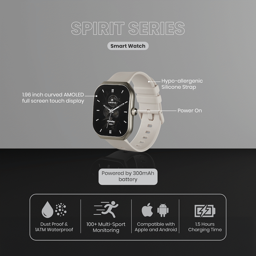 Volkano Spirit Series Smart Watch - Starlight Silver