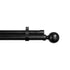 Curtain Rod Set, Double, Steel, Expandable, Solid Ball Finial, Black, 2.2m - 4.0m