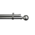 Curtain Rod Set, Double, Steel, Expandable, Solid Ball Finial, Silver, 2.2m - 4.0m