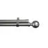 Curtain Rod Set, Double, Steel, Expandable, Solid Ball Finial, Silver, 2.2m - 4.0m