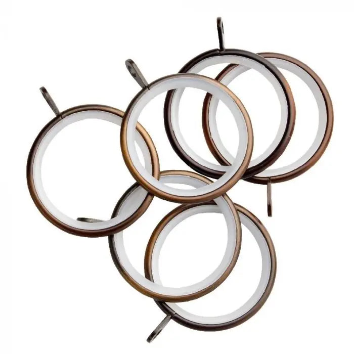 Steel Rod Metal Rings, Plastic insert, Bronze, 32mm, 10 Pieces