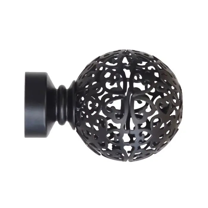 Steel Rod Finial, Mesh Ball, Black, 32mm