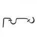 Steel Rod Metal Bracket, Double, Black, 32mm