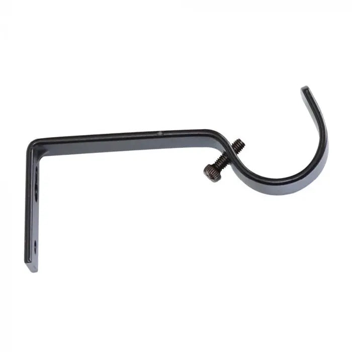 Steel Rod Metal Bracket, Single, Black, 32mm