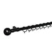 Curtain Rod Set, Single Steel, Expandable, Metal Ball Finial, Black, 1.2m - 2.1m