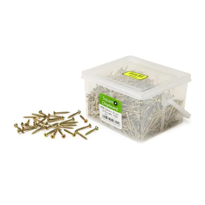 Chipboard Screws, Square, No.6, 3.5mm x 30mm, 1000 Pieces