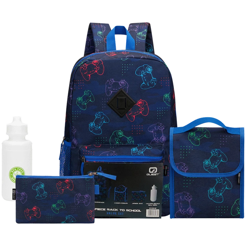 Quest Quest 4-Piece Backpack Set Gamer Navy
