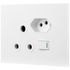 Ellies 2 Way (3 Pin; SANS 164-2) Single Switch Socket 2x4 (60mmx100mm) -WT