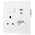 Ellies 2 Way (3 Pin; SANS 164-2) Single Switch Socket 4x4 (100x100mm) - USB + Type C - WT