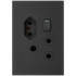 Ellies 2 Way (3 Pin; SANS 164-2) Single Switch Socket 2x4 (60mmx100mm) -BK