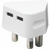 SPAR WALL CHARGER 3 PIN 2XUSB 2.1A WHITE 1'S