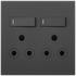 Ellies 2 Way (3 Pin) Single Switch Socket 4x4 (100mmx100mm) -BK