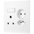 Ellies 3 Way (3 Pin; SANS 164-2; Schuko) Single Switch Socket 4x4 (100mmx100mm) -WT