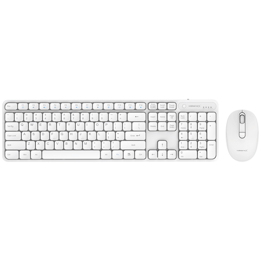 VolkanoX Garnet Bluetooth Wireless Keyboard and Mouse Combo - White