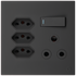 Ellies 4 Way (1x 3 Pin; 3x SANS 164-2) Single Switch Socket 4x4 (100mmx100mm) -BK