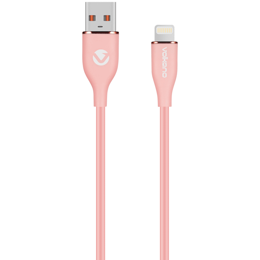 Volkano Flexi Series USB to MFI Lightning 1.5m 27w - Pink