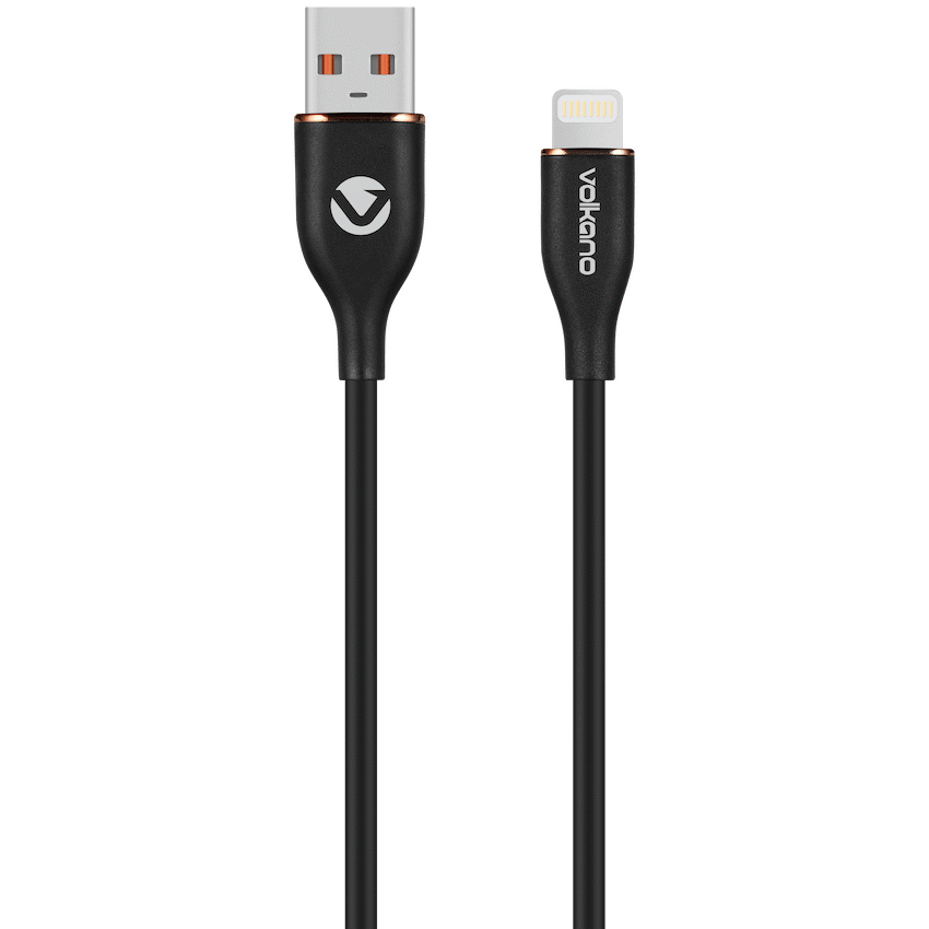 Volkano Flexi Series USB to MFI Lightning 2.5m 27w - Black