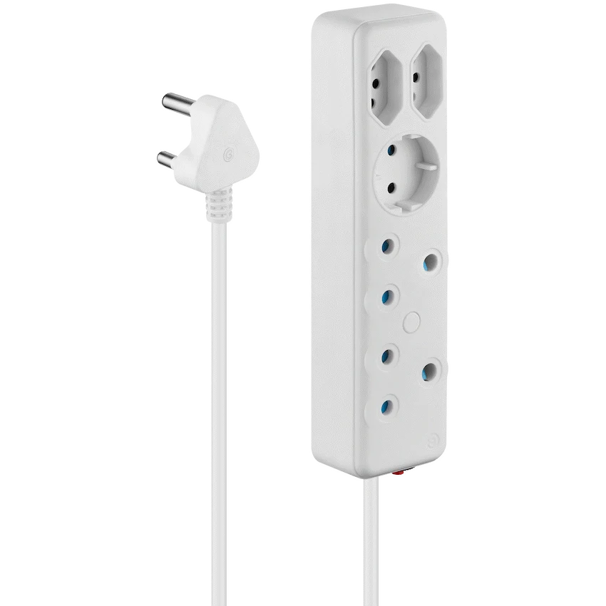 Switched SWITCHED 5 Way Multiplug - White