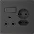 Ellies 3 Way (3 Pin; SANS 164-2; Schuko) Single Switch Socket 4x4 (100mmx100mm) -BK