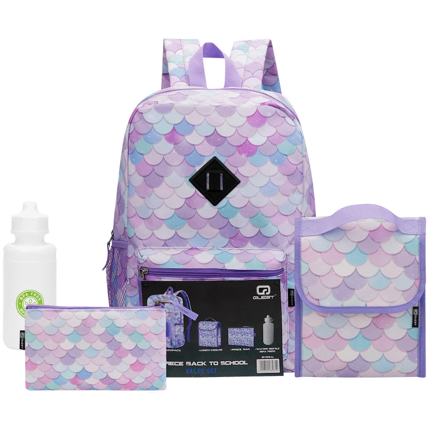 Quest Quest 4-Piece Backpack Set Mermaid Tail Lilac