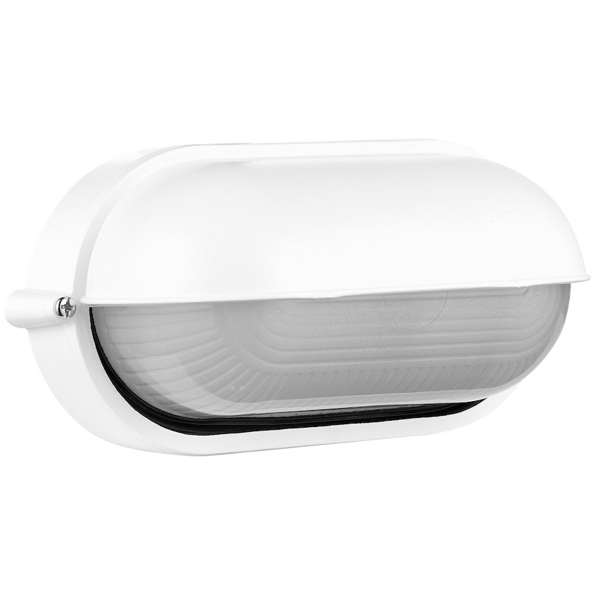 Ellies Ellies Arc Series - AC Oval Bulkhead - Aluminium  + Glass - E27 Base -WT