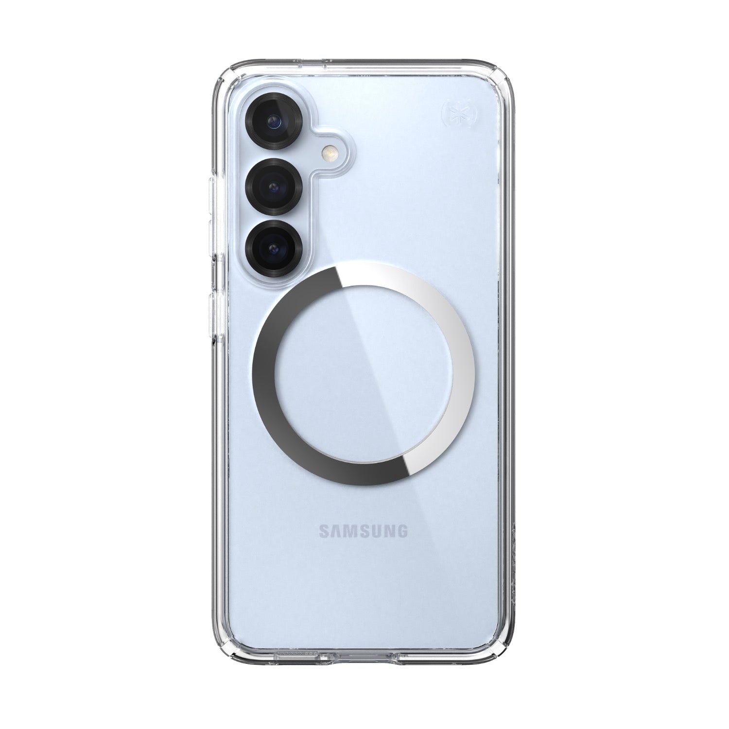 Speck Presidio Perfect Clear Magnet Case - Samsung Galaxy S25 - Clear & Chrome