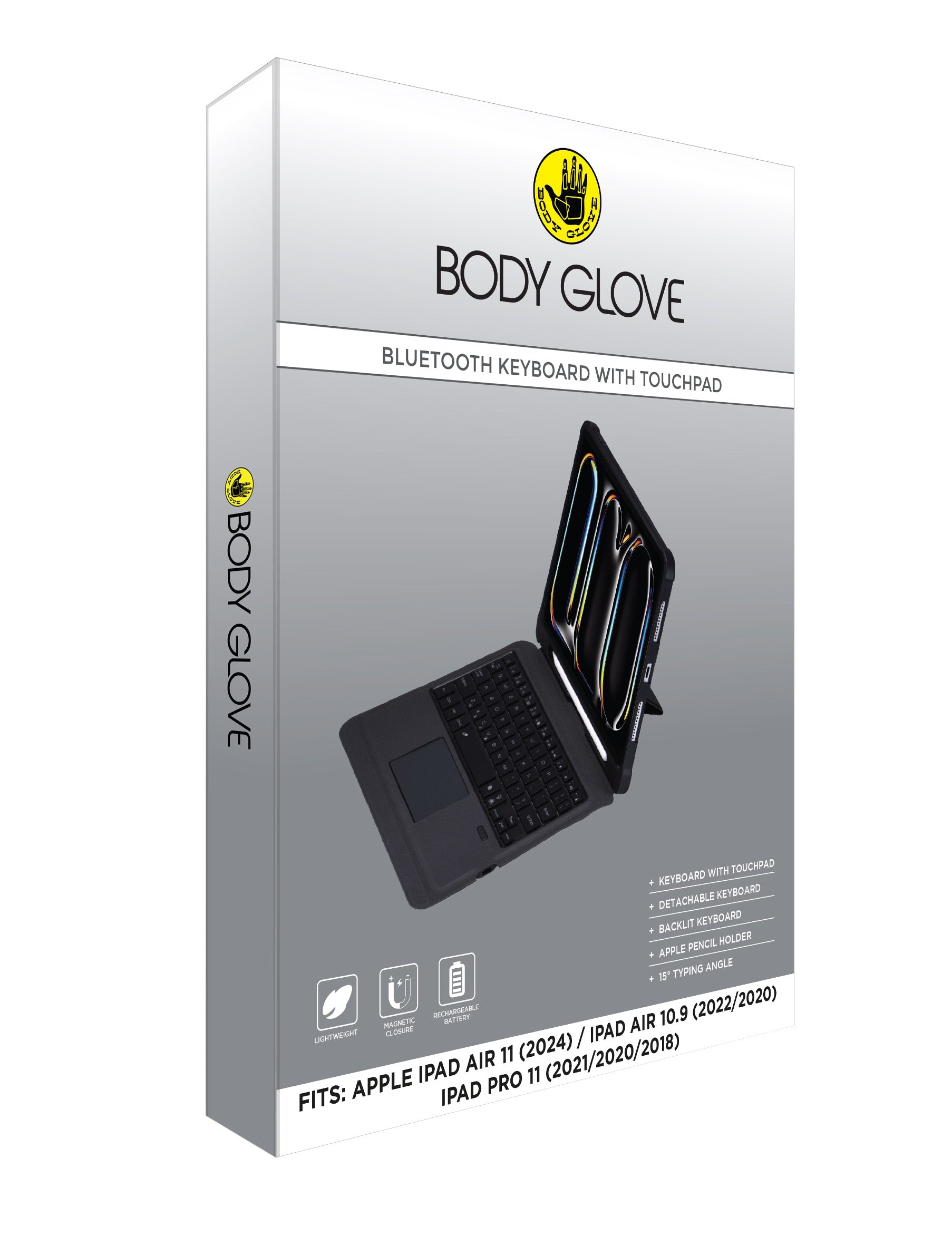 Body Glove Bluetooth Keyboard With Touch Pad - Apple iPad Air 11 (2024-2026) / iPad Air (2020-2022) / iPad Pro 11 (2021-2018)
