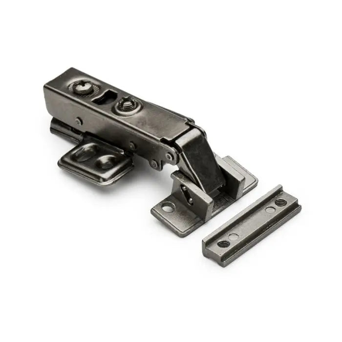 Door Clip Hinge With Plate, Steel, Black, 1 Pair
