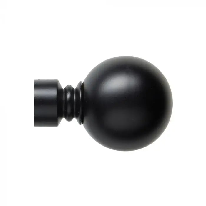 Steel Rod Finial, Solid Ball, Black, 25mm