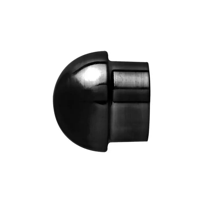 Steel Rod Collar End Dome, Black, 25mm