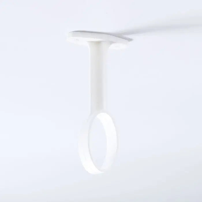 Rail Center Support, Oval, Plastic, White, 19mm