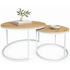 Everfurn Nile Nesting Coffee Table - Oak and White Frame