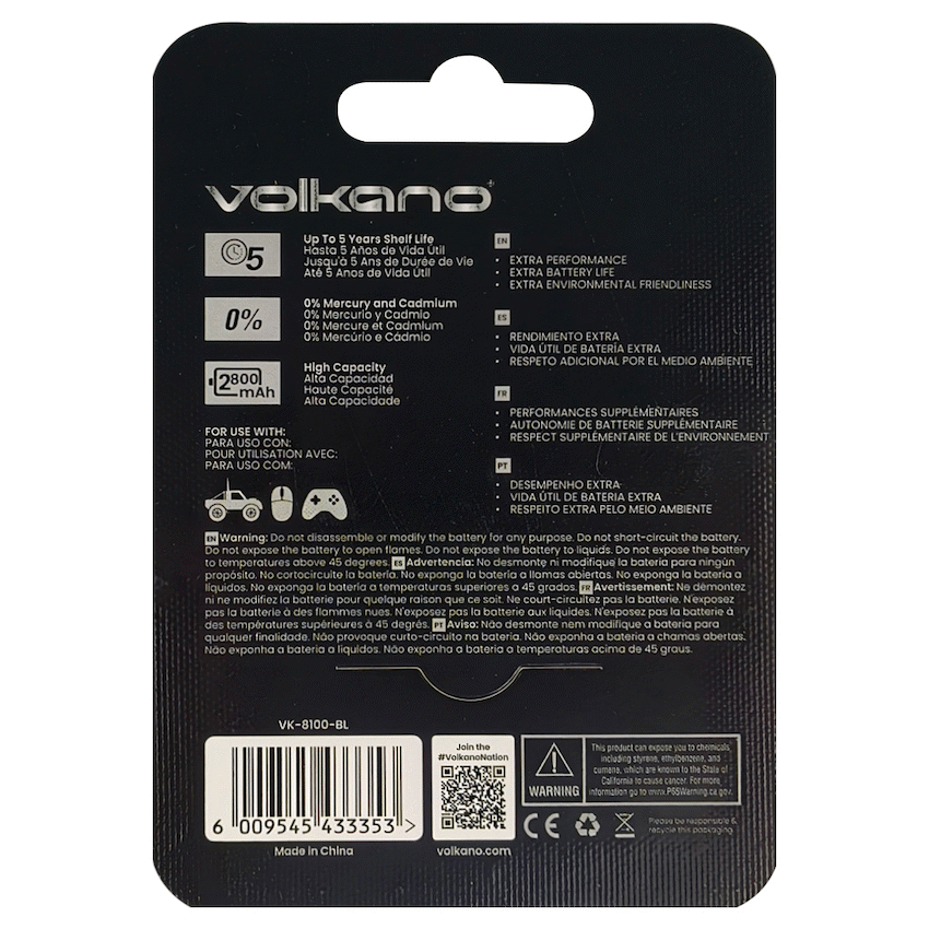 Volkano Extra series Alkaline Batteries AA pack of 4