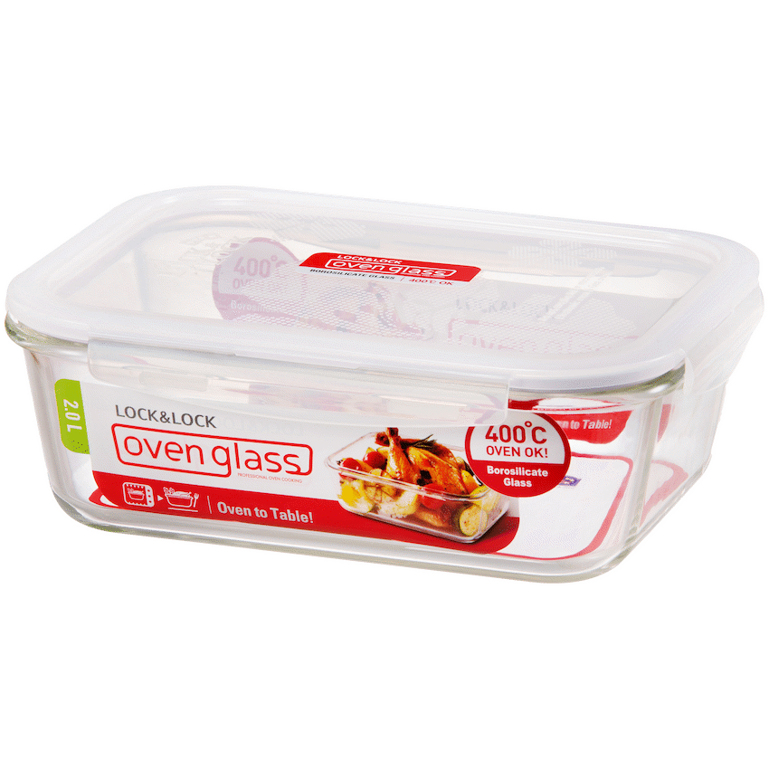 LocknLock Euro Glass container rect 2lt ( Order in Qty of 2)