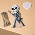 2D Flat Rockstar Skull Guitar Dashboard Wobbler With Spring MAP-100556