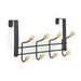 Over Door Hook, Black/Wood, 4 Hooks