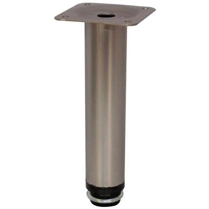 Round Tube Leg, Adjustable, H150mm x 30mm, Satin Chrome