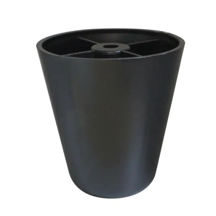 Round Foot, H100mm x 90mm x 60mm, Black Plastic