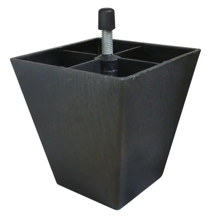 Square Foot, H100mm x 96mm x 96mm, M8 Ferrel, Black Plastic