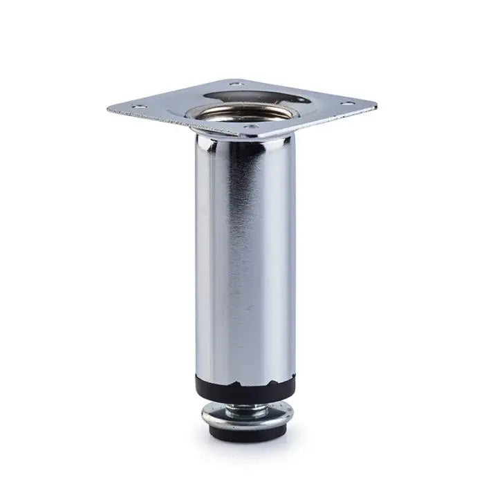Round Tube Leg, Adjustable, H100mm x 30mm, Chrome Plated